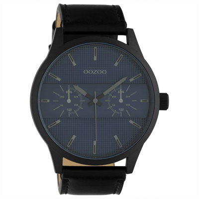 Afbeelding van OOZOO C10539 Horloge Timepieces staal/leder darkblue black 48 mm