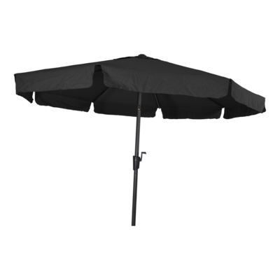 Afbeelding van Les Libra parasol met volant zwart 3 m Stof