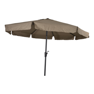 Afbeelding van Les Libra parasol met volant taupe 3 m Stof
