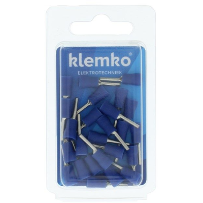Afbeelding van Klemko geïsol. kabelschoen blauw pensteker 9.5 mm 25 stuks