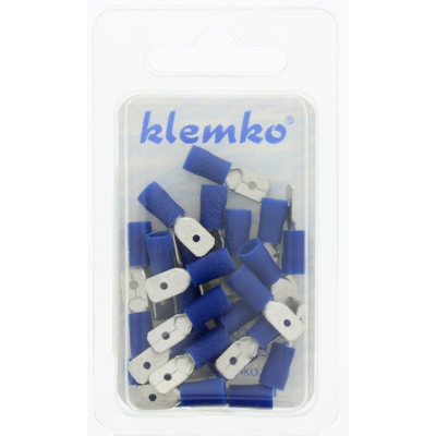 Afbeelding van Klemko geïsol. kabelschoen blauw vlaksteker 6.3x0.8 mm 25 stuks