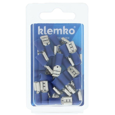 Afbeelding van Klemko geïsol. kabelschoen blauw vlakstekerhuls 6.3x0.8 mm 25 stuks
