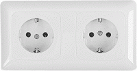 Afbeelding van B J SI wandcontactdoos met ra dubbel inbouw horizontaal creme