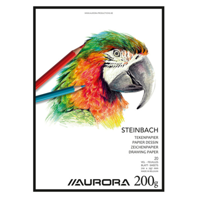 Afbeelding van Tekenblok Aurora A4 20v 200gr Steinbach papier