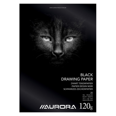 Afbeelding van Tekenblok Aurora A4 20v 120gr zwart tekenpapier