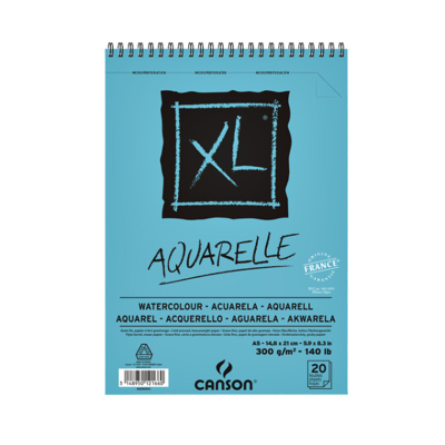 Afbeelding van Aquarelblok Canson XL Aquarelle A5 20V 300gr spiraal