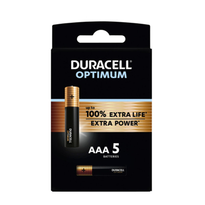 Afbeelding van Duracell Optimum Alkaline AAA batterijen 5 stuks