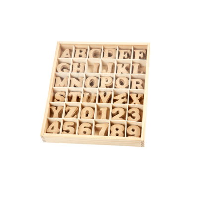 Afbeelding van Letters en cijfers Creotime 4cm 288 stuks MDF