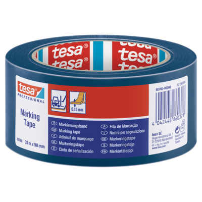 Afbeelding van Markeringstape Tesa 60760 PVC 50mmx33m blauw