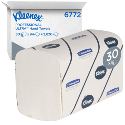 Afbeelding van Kleenex Handdoek Wit 21.5cm X 41.5cm 30 94 stuks 6772, 1