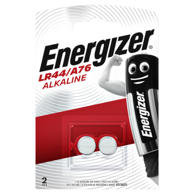 Afbeelding van Knoopcel batterij LR44 Energizer 2 stuks (Alkaline, 1.5 V)