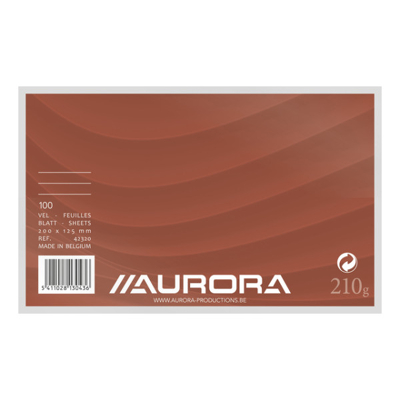 Afbeelding van Systeemkaart Aurora 200x125mm lijn met rode koplijn 210gr wit