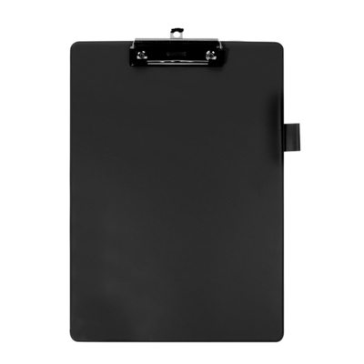 Afbeelding van Klembord Quantore A4 staand PVC zwart met 100mm klem + penlus