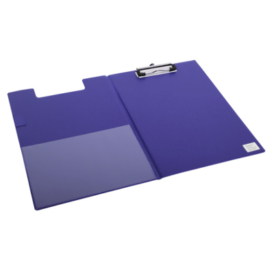 Afbeelding van Klembordmap Quantore A4 staand PVC blauw met 100mm klem + penlus