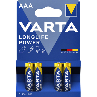 Afbeelding van Varta 4903121414 aaa batterij (potlood) LR3 1,5V alkaline high energy, blister à 4 stuks
