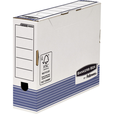 Afbeelding van Archiefdoos Bankers Box System A4 80mm wit blauw
