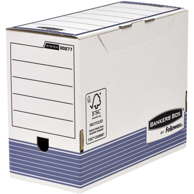 Afbeelding van Archiefdoos Bankers Box System A4 150mm wit blauw