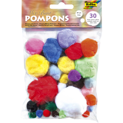 Afbeelding van Pompon Folia 30 stuks diverse kleuren en afmetingen
