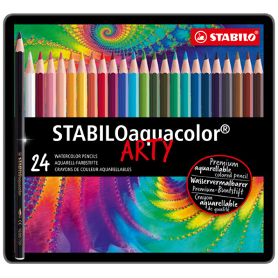 Afbeelding van Stabiloaquacolor Kleurpotlood, Metalen Doos Van 24 Stuks In Geassorteerde Kleuren Kleurpotlood