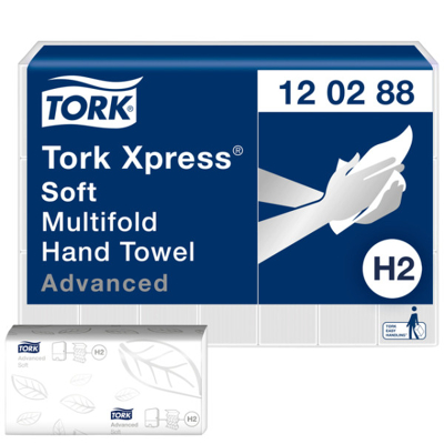 Afbeelding van Handdoek Tork Xpress H2 Multifold advanced 2 laags wit 120288