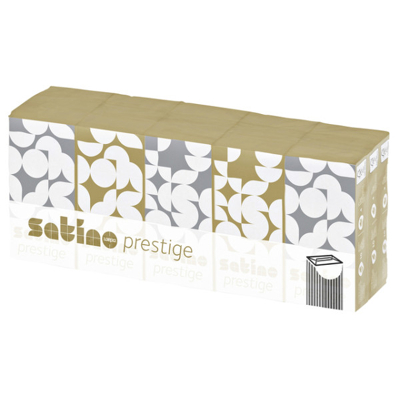 Afbeelding van Zakdoek Satino Prestige 4 laags 15x10st wit 113940