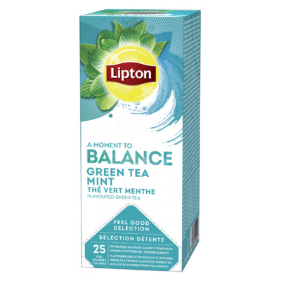Afbeelding van Lipton Balance Green Tea Mint doos 25 theezakjes