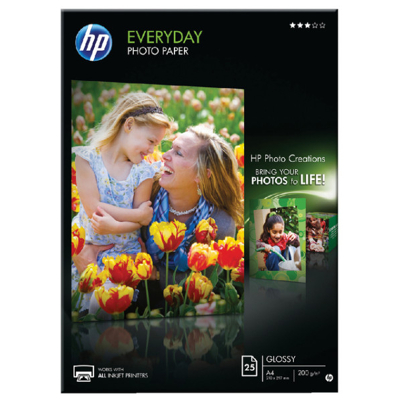 Afbeelding van HP Everyday fotopapier ft A4, 200 g, pak van 25 vel, glanzend