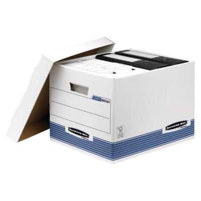 Afbeelding van Archiefdoos Bankers Box System standaard wit blauw