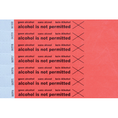 Afbeelding van Polsbandje CombiCraft alcohol not permitted rood