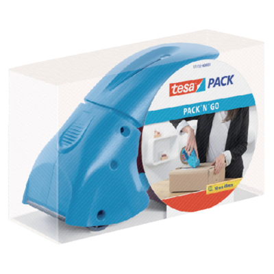 Afbeelding van Tesapack handafroller Pack &#039;n Go, blauw plakbandafroller