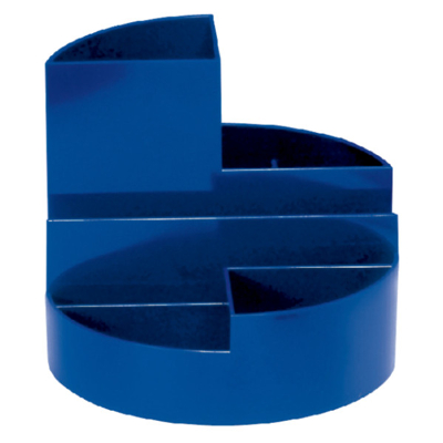 Afbeelding van Pennenkoker MAUL roundbox 7 vakken diameter14x12.5cm blauw