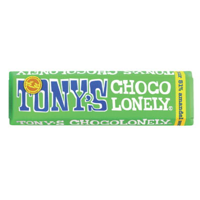 Afbeelding van Chocolade Tony&#039;s Chocolonely amandel zeezout reep 47gr