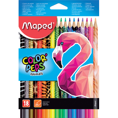 Afbeelding van Kleurpotlood Maped Color&#039;Peps Animals set á 18 kleuren