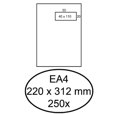 Afbeelding van Envelop Hermes akte EA4 220x312mm venster 4x11 rechts zelfkl 250st