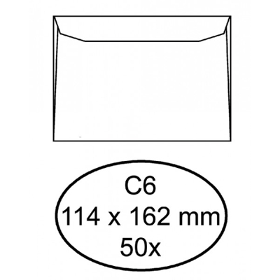 Afbeelding van Envelop Hermes bank C6 114x162mm zelfklevend met strip wit