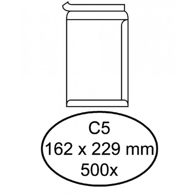 Afbeelding van Envelop Hermes akte C5 162x229mm zelfklevend wit 500stuks