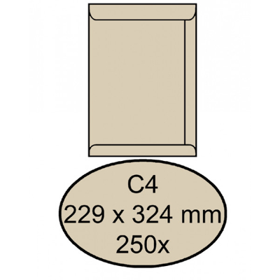 Afbeelding van Envelop Quantore akte C4 229x324mm creme kraft 250stuks