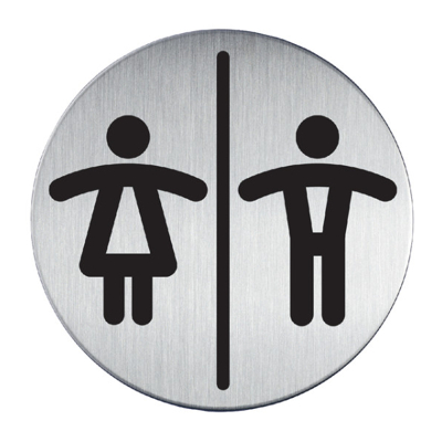 Afbeelding van Infobord pictogram Durable 4920 toileten D/H rond 83Mm