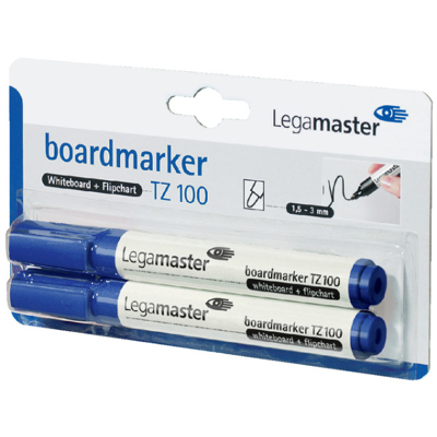 Afbeelding van Viltstift Legamaster TZ100 whiteboard rond blauw 1.5 3mm 2st
