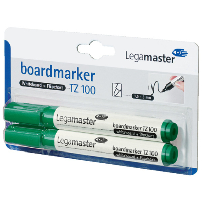 Afbeelding van Viltstift Legamaster TZ100 whiteboard rond groen 1.5 3mm 2st