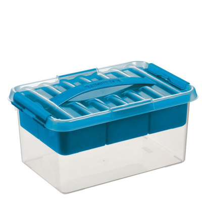 Afbeelding van SUNWARE Q Line Multi Box met tray 6 Liter 300 x 200 140mm transparant/blauw