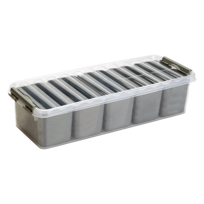 Abbildung von SUNWARE Q Line Mixed Box 3,5 Liter mit 7 Körbe (4x 0,25 + 3x 0,55 L) 385x141x93mm transparent / metallic