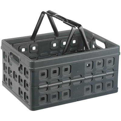 Abbildung von SUNWARE Square Klappbox 32 Liter mit Griff 490x360x250mm anthrazit/schwarz