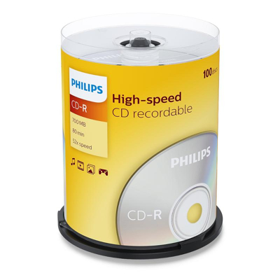 Afbeelding van CD R 80 Min/700 MB PHILIPS 52x Cakebox Speed 100 Stuks