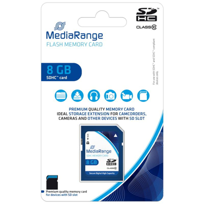 Afbeelding van MediaRange SDHC geheugenkaart klasse 10 8 GB