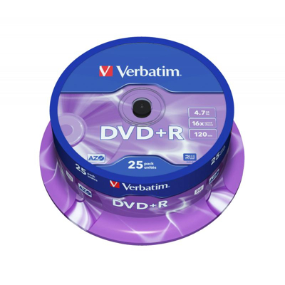 Afbeelding van Verbatim dvd recordable DVD+R, spindel van 25 stuks