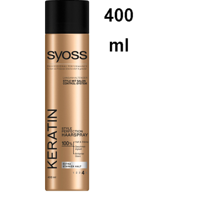 Afbeelding van Syoss Style Perfection Haarspray Keratine extra sterke hold 400 ml