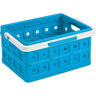 Abbildung von SUNWARE Square Klappbox 24 Liter mit Griff 435x310x213mm blau/weiß