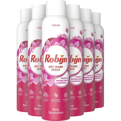 Afbeelding van 6er Pack Robijn Dry Wash Spray Pink Sensation 200 ml