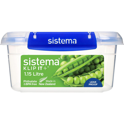 Afbeelding van SISTEMA Klip It Plus, Voedselcontainer 1,15 liter 16,1 x 15,8 7,9cm transparant/blauw